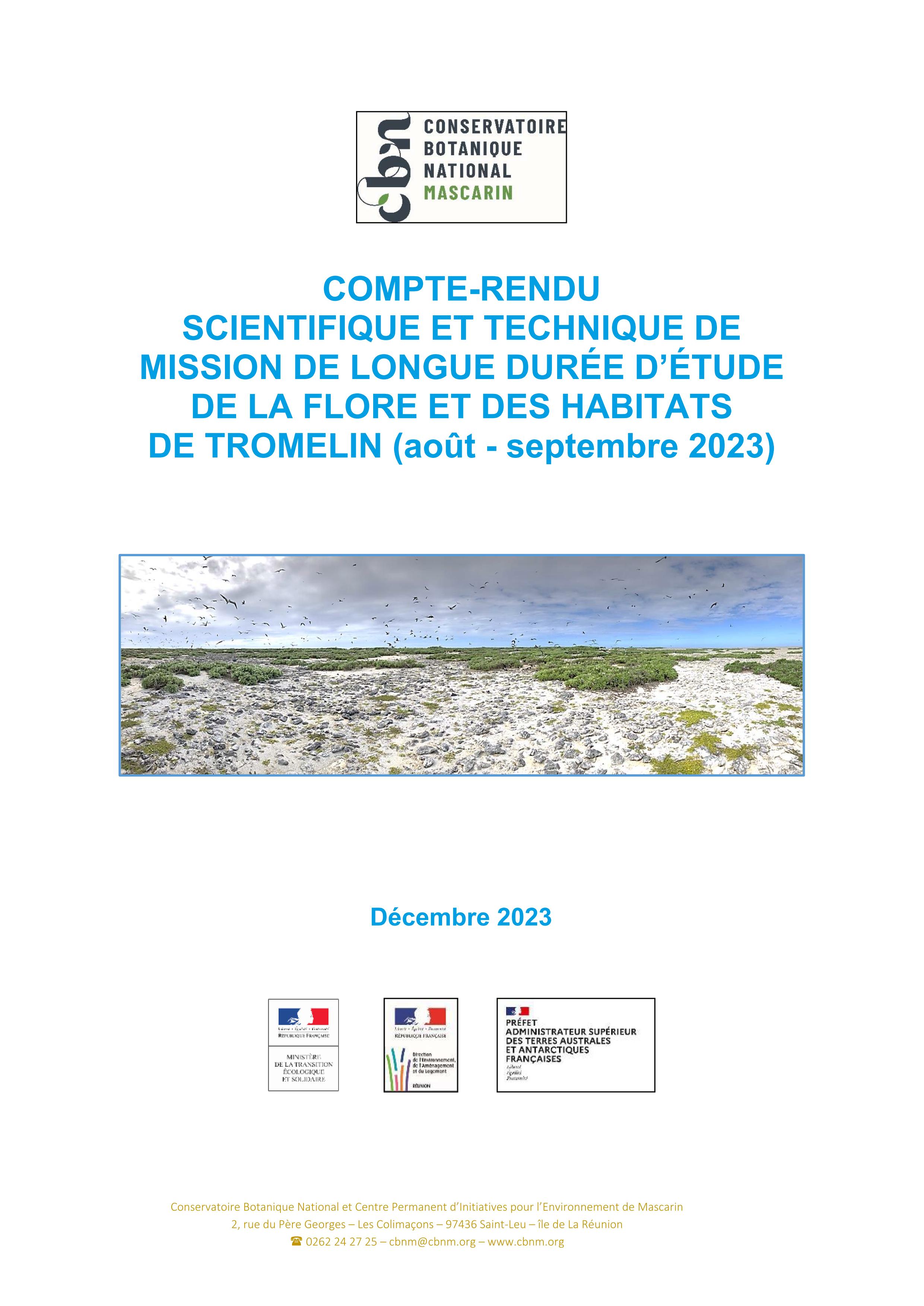 Nouveaux rapports : compte-rendu de la mission 'Tromelin 2023' ; guide de gestion de 2 EVM sur Tromelin ; guide de gestion des EVEE des îles Éparses