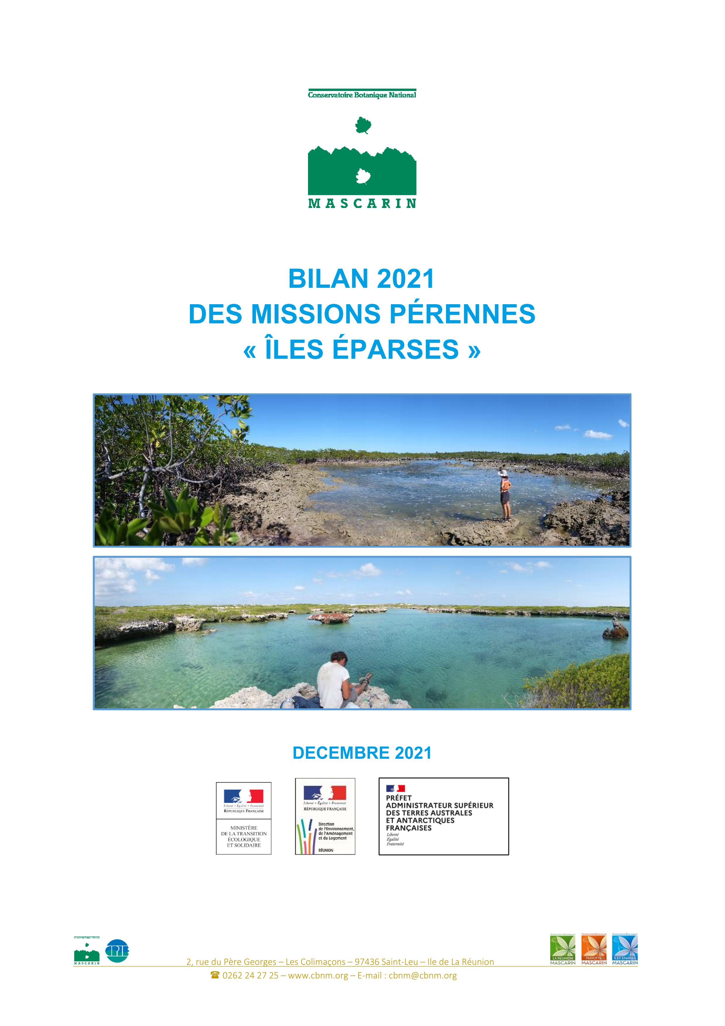 Bilan scientifique et technique des missions pérennes 'îles Eparses' 2021