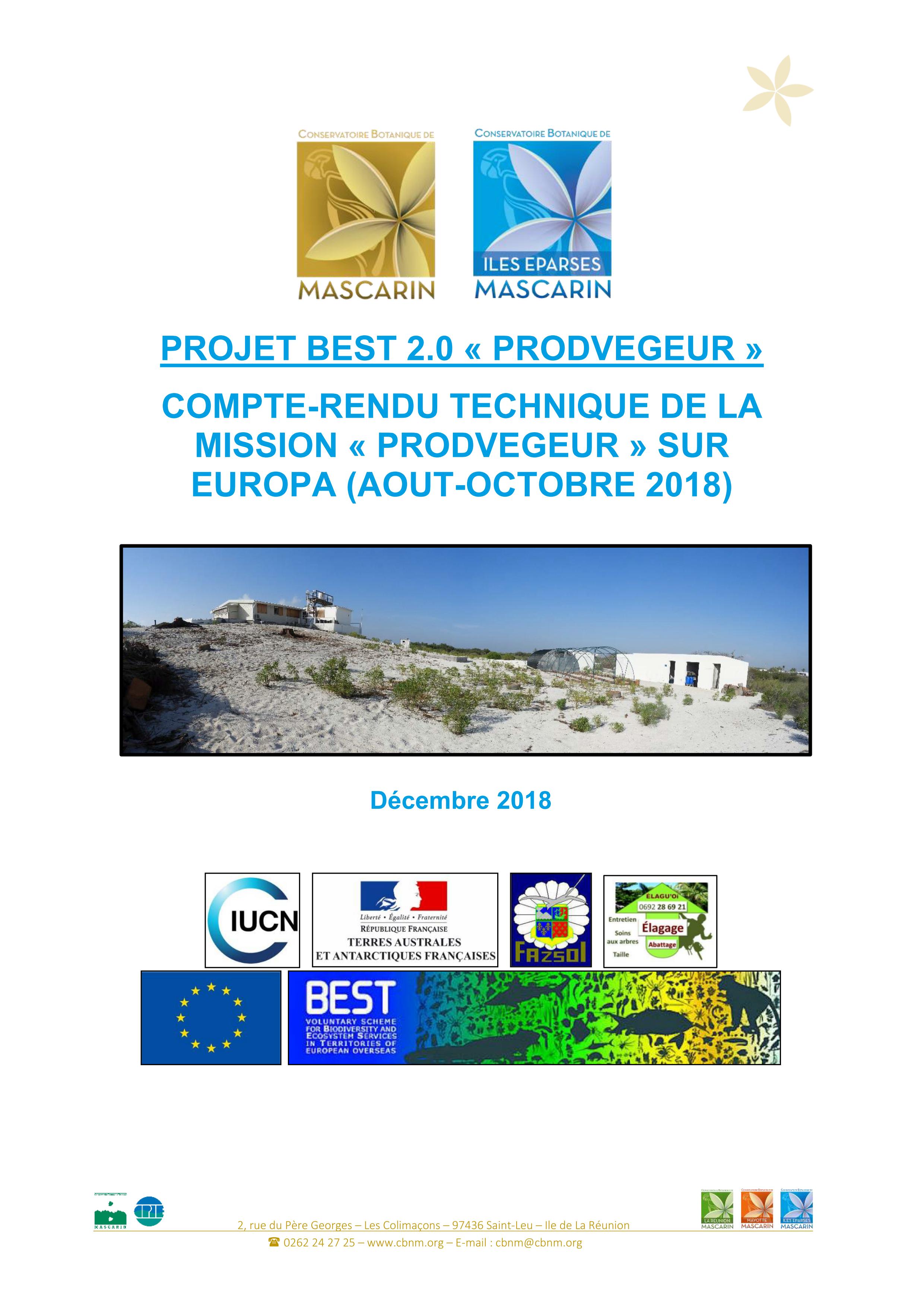 PageGarde RapportPRODVEGEUR Europa2018